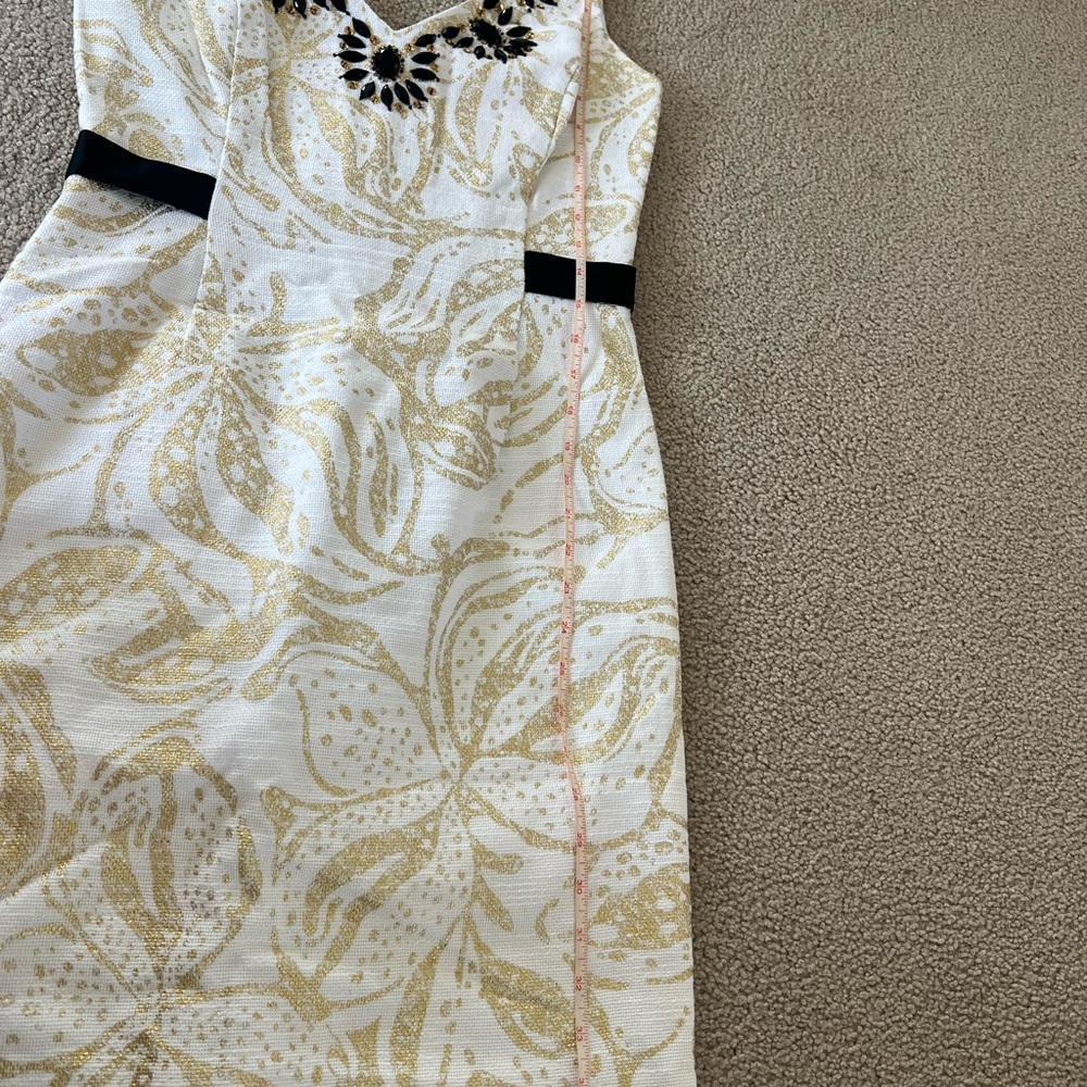 Lilly Pulitzer Laidley White and Gold Dress - Picture 8 of 9